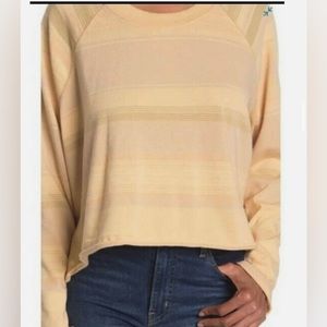 We The Free Free People long sleeve striped shirt with stripes peach SZ S NWT